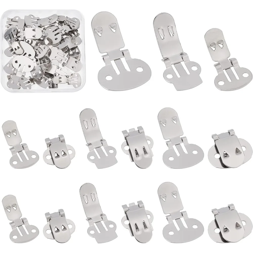 

1 Box 3 Size 30PCS Stainless Steel Shoe Clips Large Flat Blank Shoe Clips Decorative Shoe Metal Buckles Embellishments Supplies