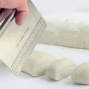 Spatula hamur paslanmaz çelik, pizza Kesici, pizza Kesici mutfak robotu ölçekli ölçüm, Bıçak, çoklu Sekme, ekmek ve kek 6 Büyük satış, kesici hamur-no. 4