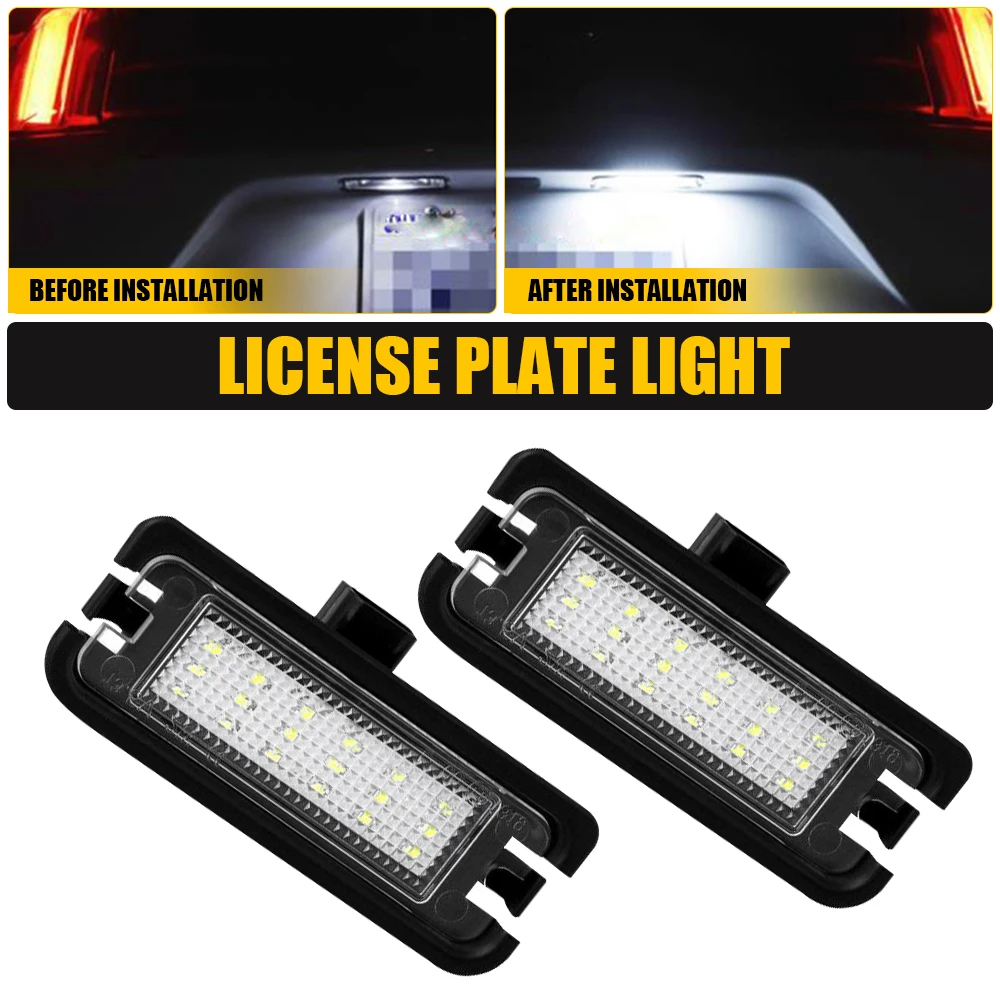 

2 светодиодных лампочки освещения номерного знака 6000K белого цвета для Ford Mustang 2015 2016 2017 2018 2019 2020 2021 V6 EcoBoost Premium