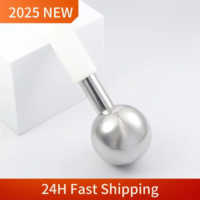 

1 PCS Cold Hot Stainless Steel Facial Roller Skin Beauty Spa Cooling Globe Massage Ball Face Care White&Silver