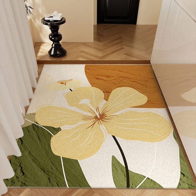 

Flower Pattern Rugs for Bedroom Large Area Living Room Decoration Waterproof Carpet Washable Lounge Floor Mat Home Anti-slip Rug