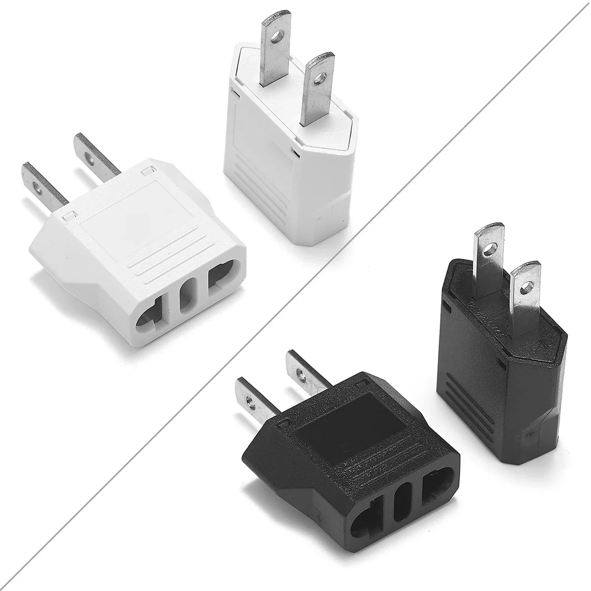 US Plug Adapter EU To US Travel Power Adapter Euro European To American Electric Plug Converter Adaptor Charger Socket AC Outlet