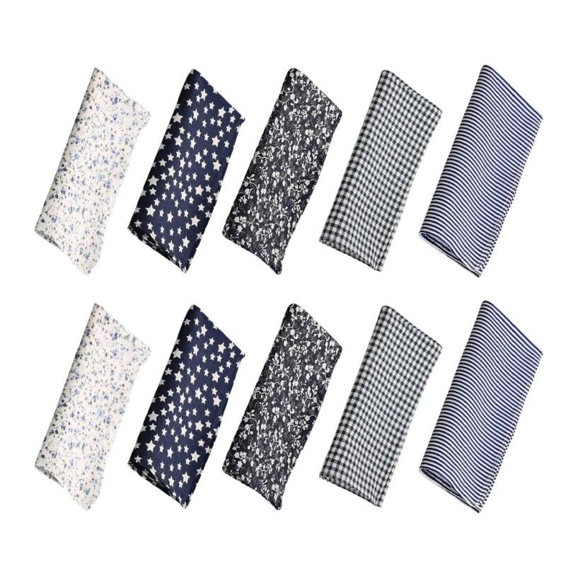 SZL Elegant Flower Handkerchief Set for All Age Big Bandanas Towel Facecloth Women Wipe Cloth Pocket Square Kerchief 10PCS