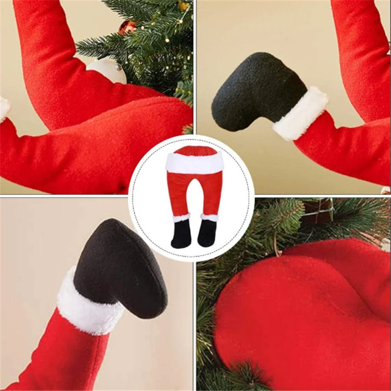 New Creative Cloth Santa Claus Leg Doll Charm Connectors for DIY Ornament Xmas Tree Decoration Jewelry Accessories