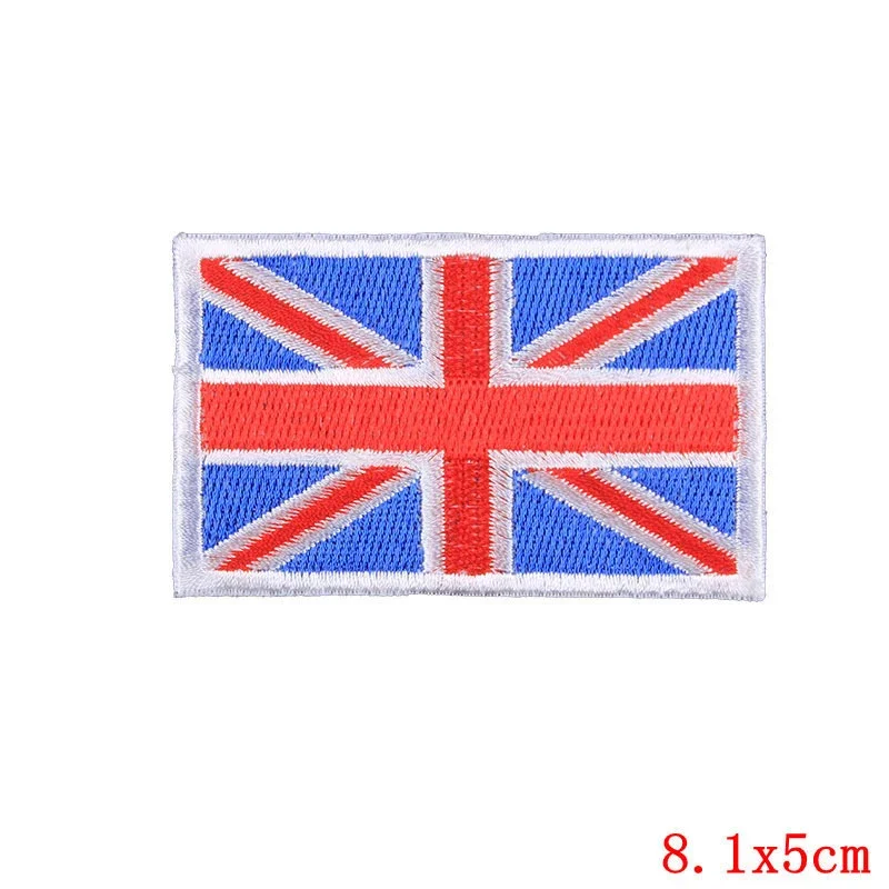 Country Flag Patch Stripes Embroidered Russia Turkey France EU Netherlands Flag Tactical Military Patches Army Applique Stripe