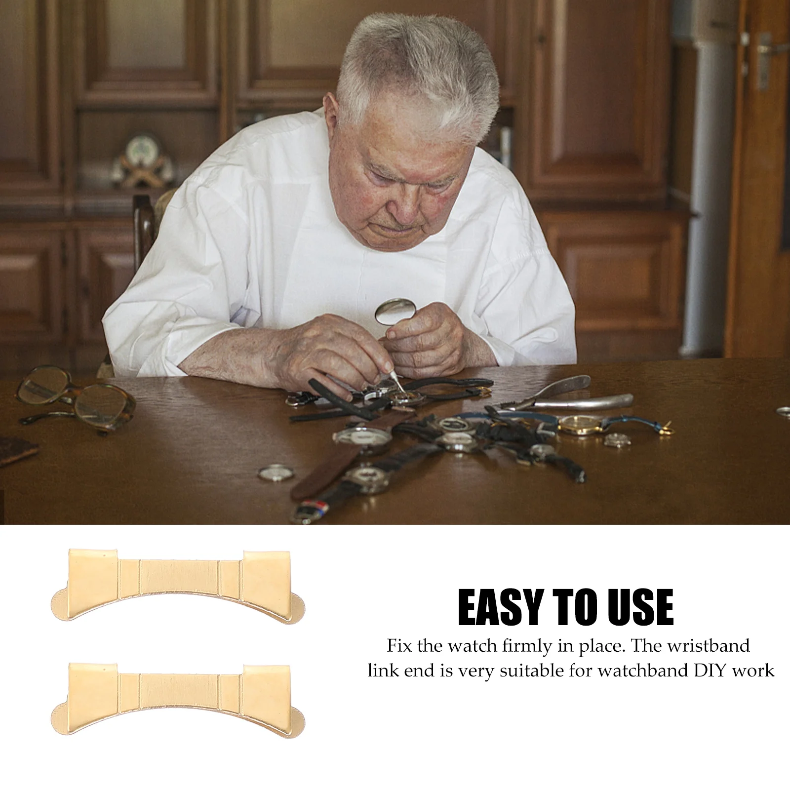 

Stainless Steel Watch Strap Connectors Replacement Link Ends Rust Proof Easy Install Lightweight Repair for Watch