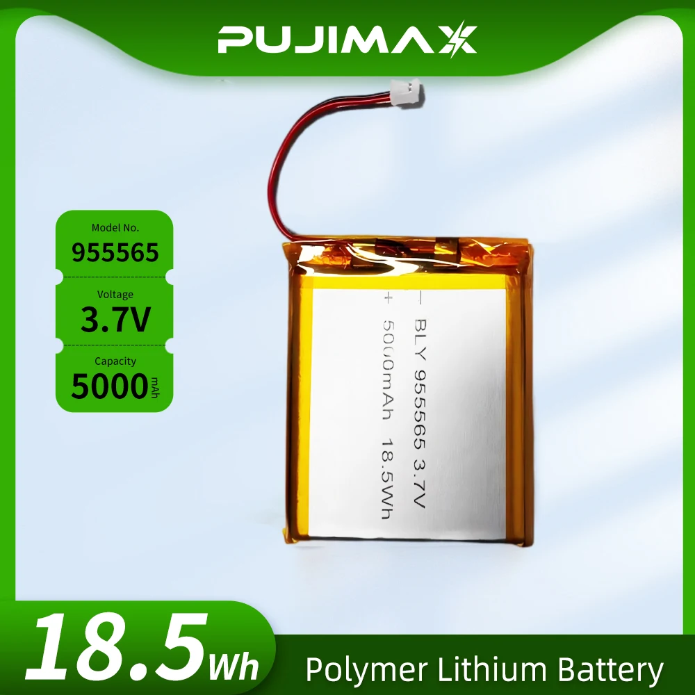 

PUJIMAX 3.7V 5000mAh 955565 Polymer Lithium Battery Lithium Ion Battery For Power Bank GPS 100% Real Capacity