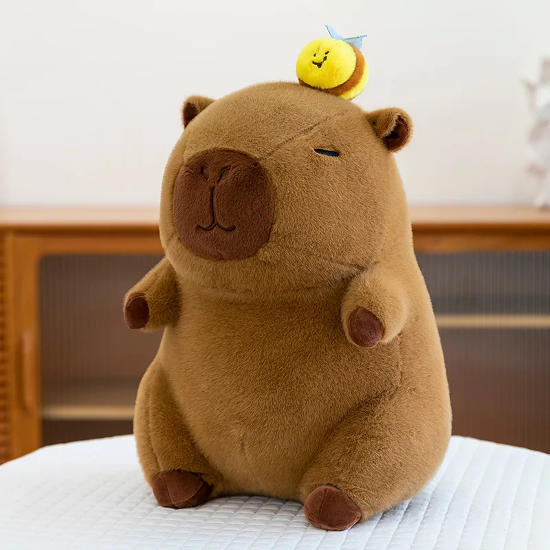 

30/40/50cm Super Cute Capybara with Bee Capibara Plush Doll Giant Kawaii Stuffed Animal Doll Children Kids Birthday Gift Toys