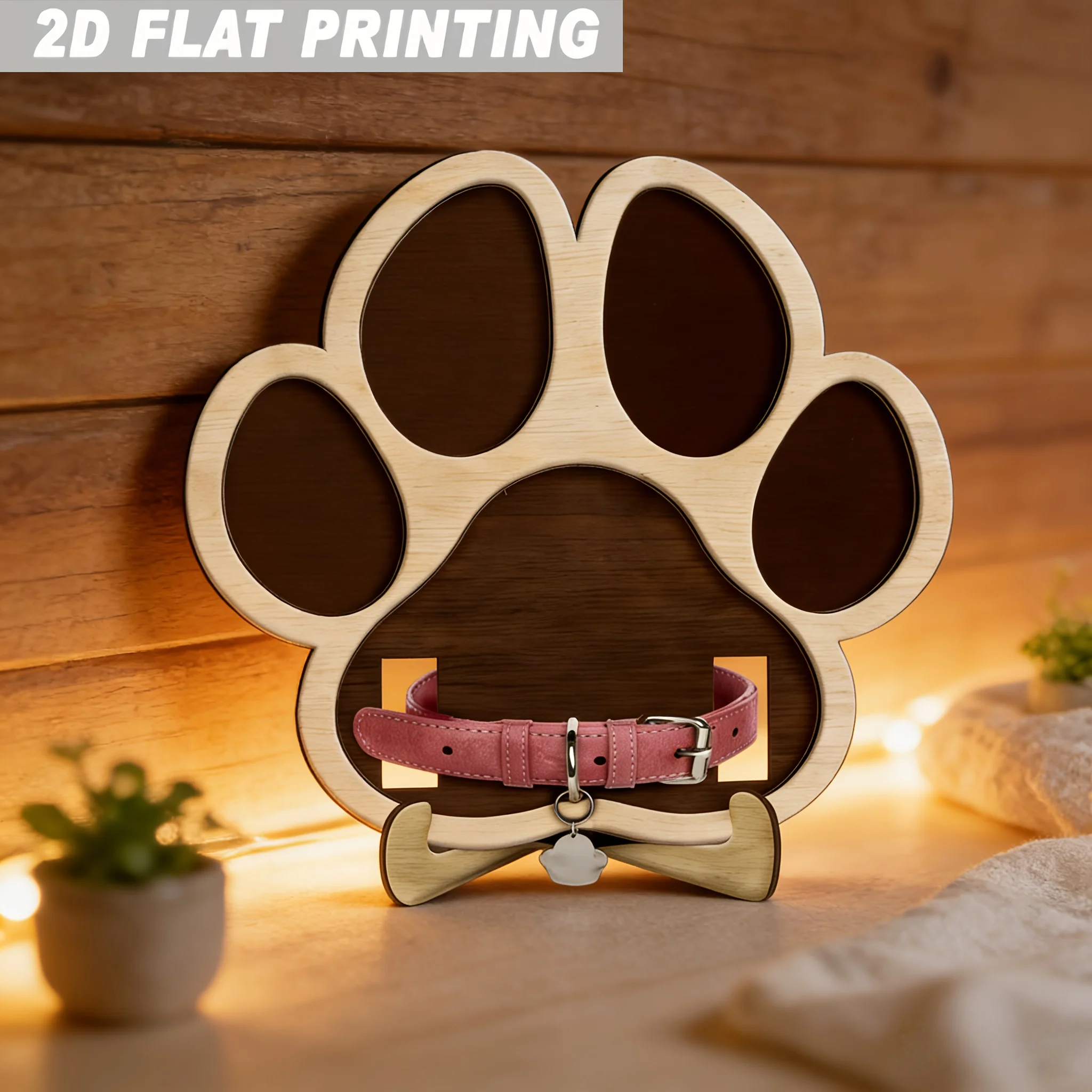 Unique 2D Flat Printing Pet Memorial Wooden Ornament with Base S8863d5517ba74befb1e8d3617333d0247
