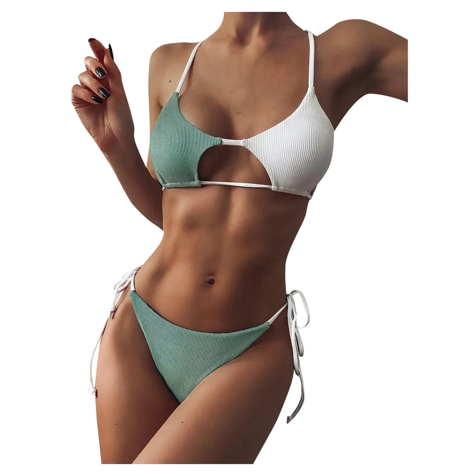 Y2k maiô feminino sexy envoltório peito oco para fora cintura baixa maiô verão tankinis conjunto senhoras natação biquinis