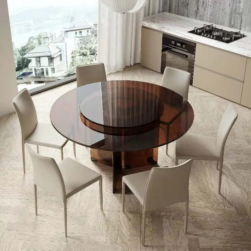 Tempered glass round table