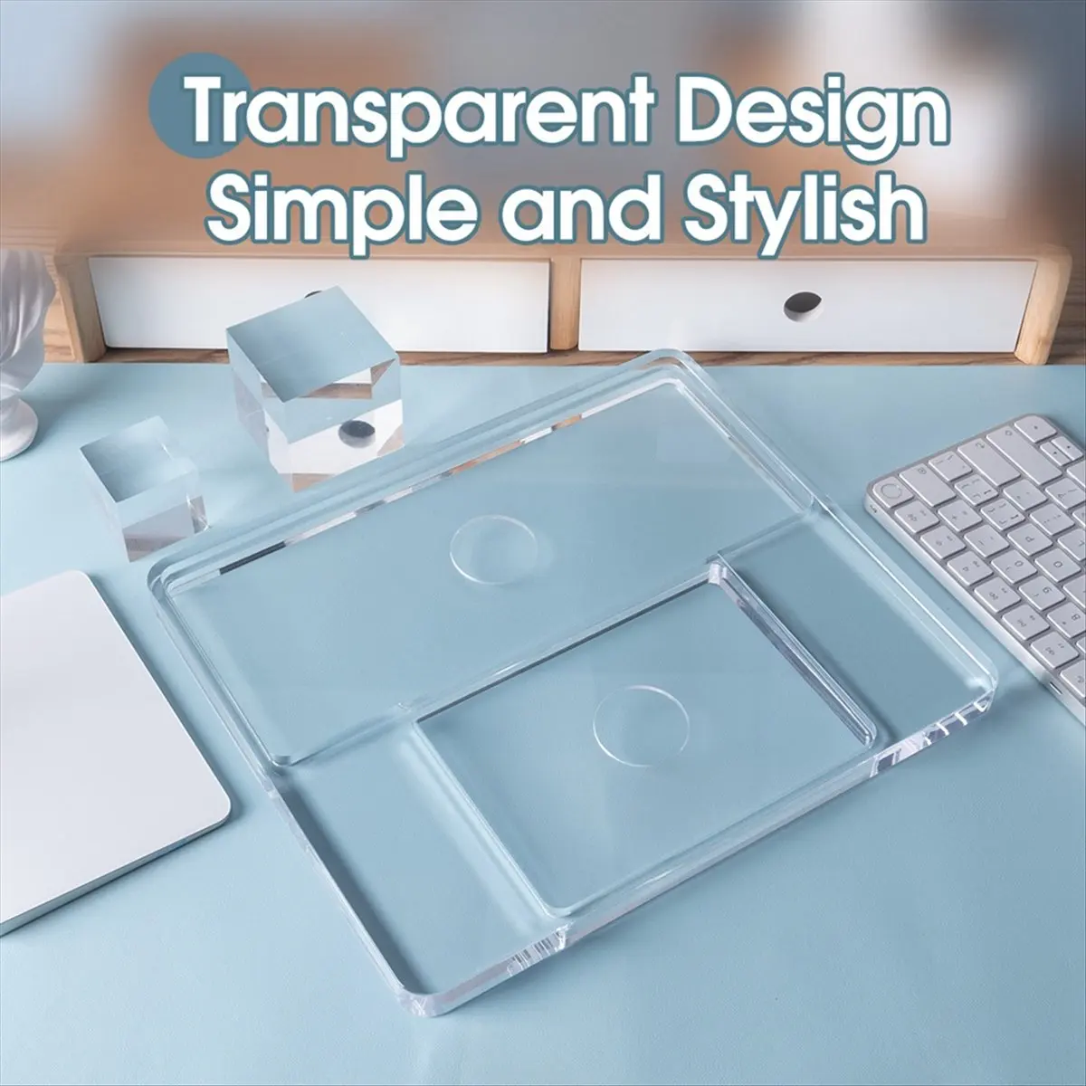 

【New User】Keyboard Wrist Rest for 2023 Magic Trackpad 2/3 Keyboard Acrylic Stand Station Transparent Crystal Pad Bracket
