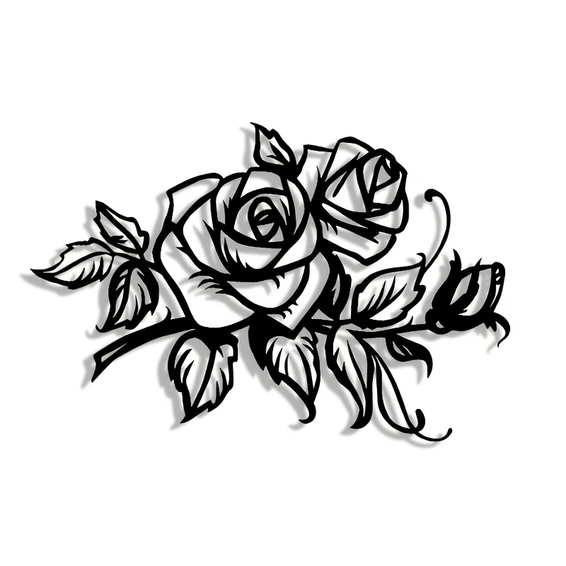 Elegant Rose Metal Sign，Wall Art Decorative Sign 1pc
