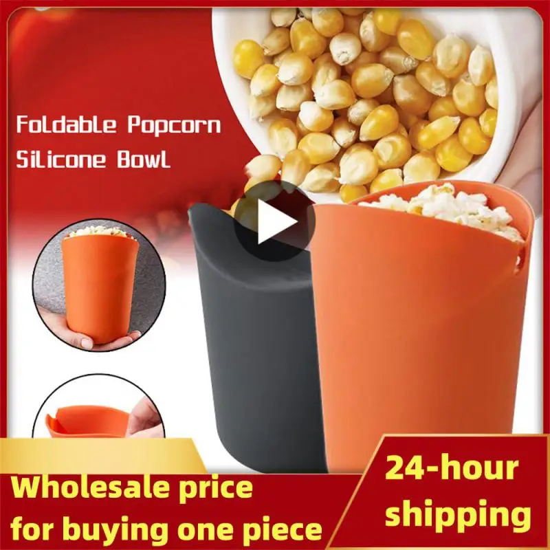 Popcorn Bucket Popcorn Microwave Foldable Red Silicone High Quality Kitchen Easy Tools Popcorn Bucket Bowl Maker Kitchen Acc