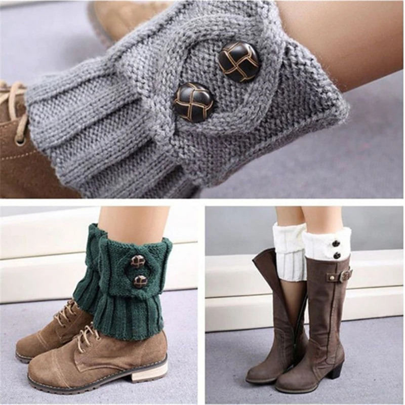 Knitted Leg Warmer Short Leg Warmers Boot Cover Warm Socks Cuffs Thermal Ladies Legging Crochet Foot Ankle Warmers Winter Women