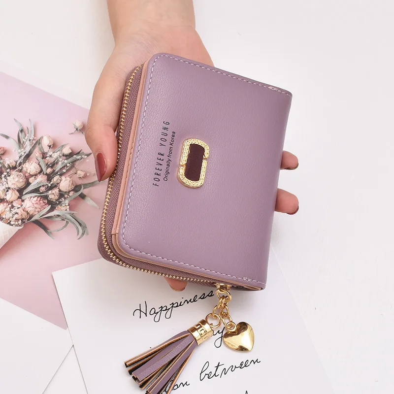 محفظة نسائية قصيرة، نمط الطالب، النسخة الكورية، محفظة عملات معدنية لطيفة قابلة للطي، محفظة بطاقات بنمط جديد الكل في واحد #3