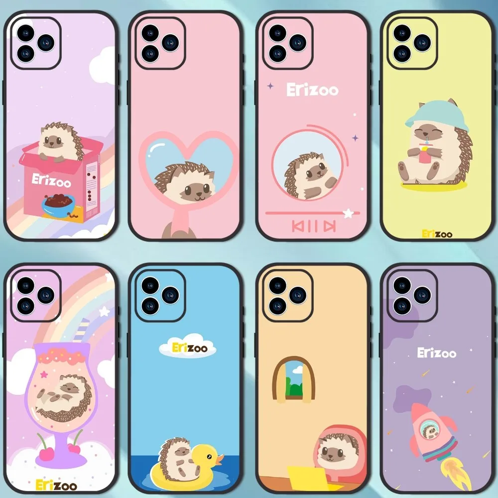 Cartoon Hedgehog Cute Phone Case For iPhone 13 12 11 14 15 Pro XS Max XR X 8 7 6S 6 Plus Soft Back case