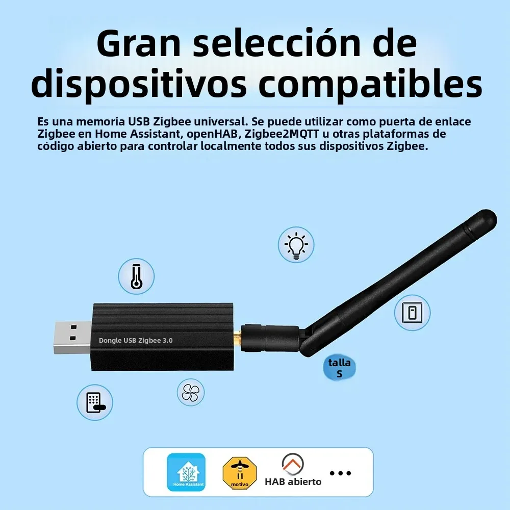 Haozee Zigbee 3,0 USB Dongle Plus Stick Universal Zigbee Gateway Hub con antena Compatible Zigbee serie 2MQTT asistente doméstico