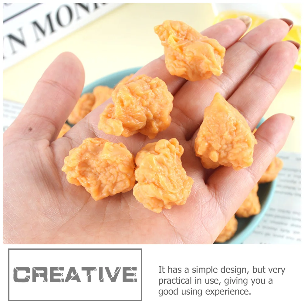 10Pcs Chicken Nuggets Photo Props Artificial Chicken Nuggets Props Showcase Roasted Chicken Decors simulated food