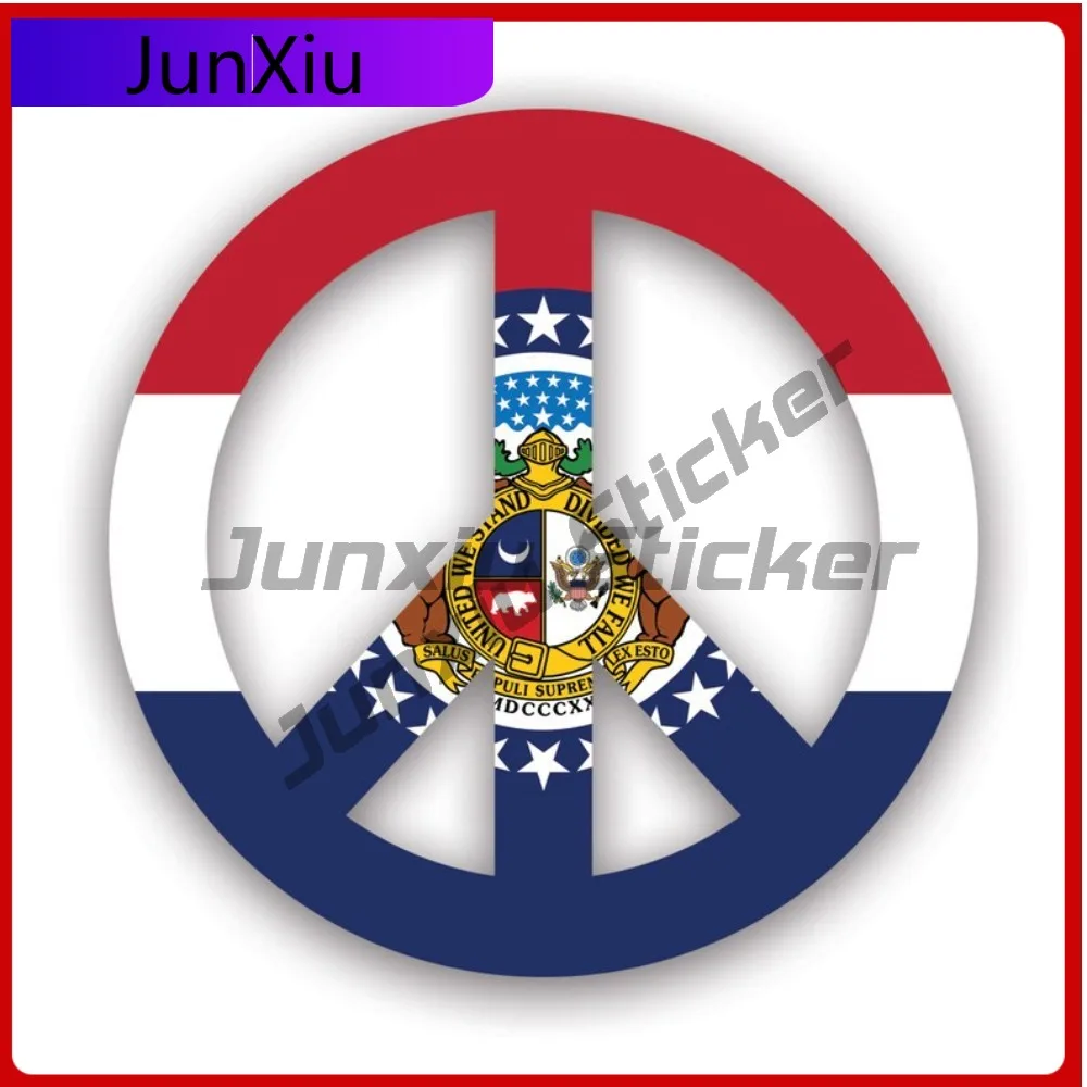 

Missouri Flag Peace Symbol Stickerwaterproof Outdoor Cool Bumper Waterproof Vinyl Decal For Door Trim Decor Unique Unique Unique