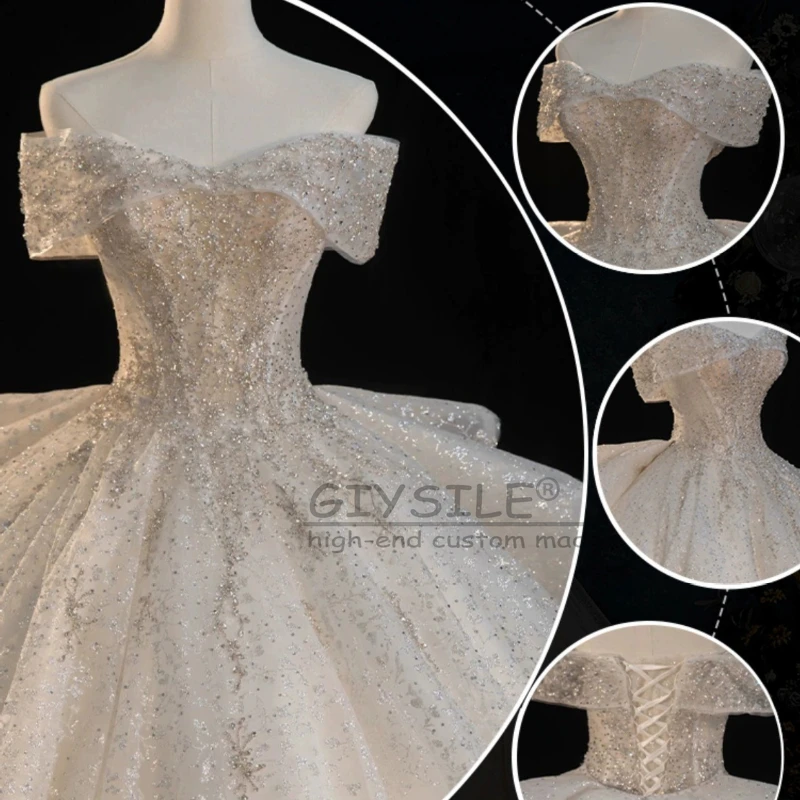 GIYSILE Customized Off Shoulder Bride's Main Wedding Dresses French High-end Princess Dress Ball Gowns Vestidos De Novia Boda