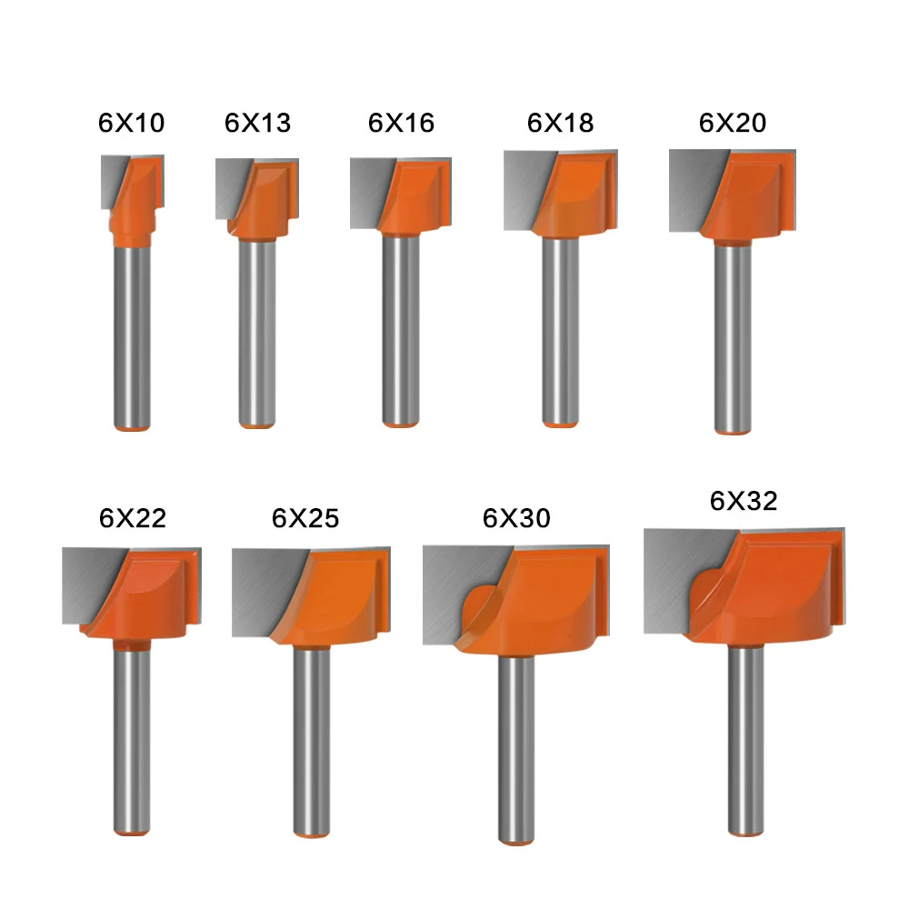 6/8mm Shank Cleaning Bottom Engraving Router Bit Woodworking Tool Solid Carbide Wood Milling Cutter End Mill 18mm 20mm 30mm 32mm