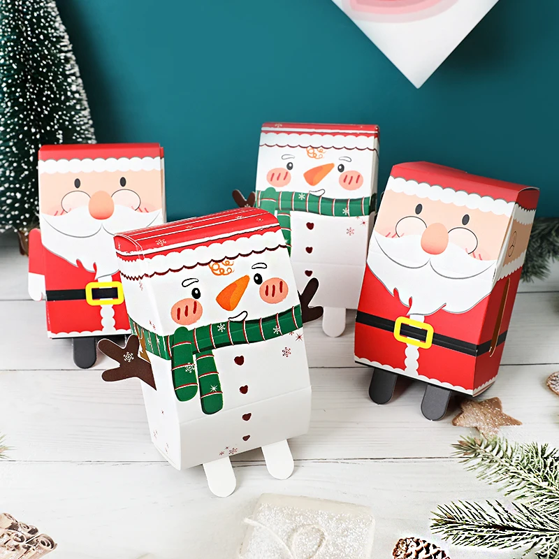 5 قطعة عيد الميلاد كرافت ورقة هدية صندوق الكرتون سانتا كلوز ثلج الكوكيز الحلوى صناديق التعبئة والتغليف عيد الميلاد نافيداد ديكور السنة الجديدة 2025