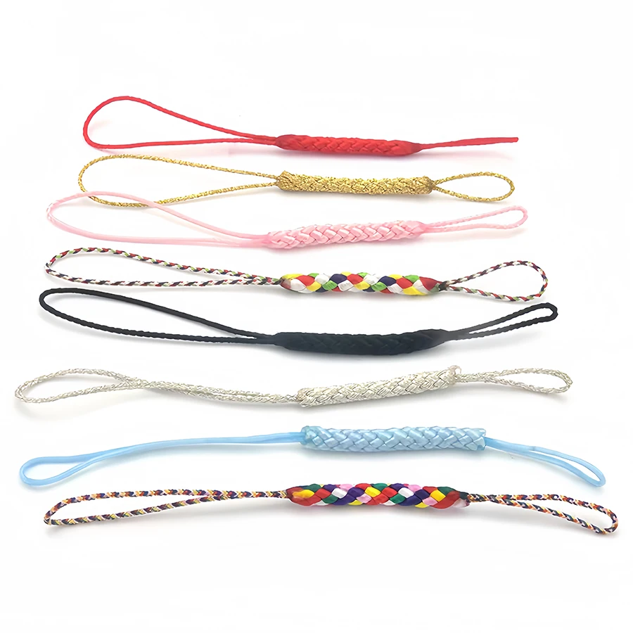 10 Stück Doppelendiges Telefonseil Schlüsselband Handgeknüpftes Telefonband Geflochtener Anhänger Charms Telefonkabel Schlüsselanhänger Zubehör – Detail 1
