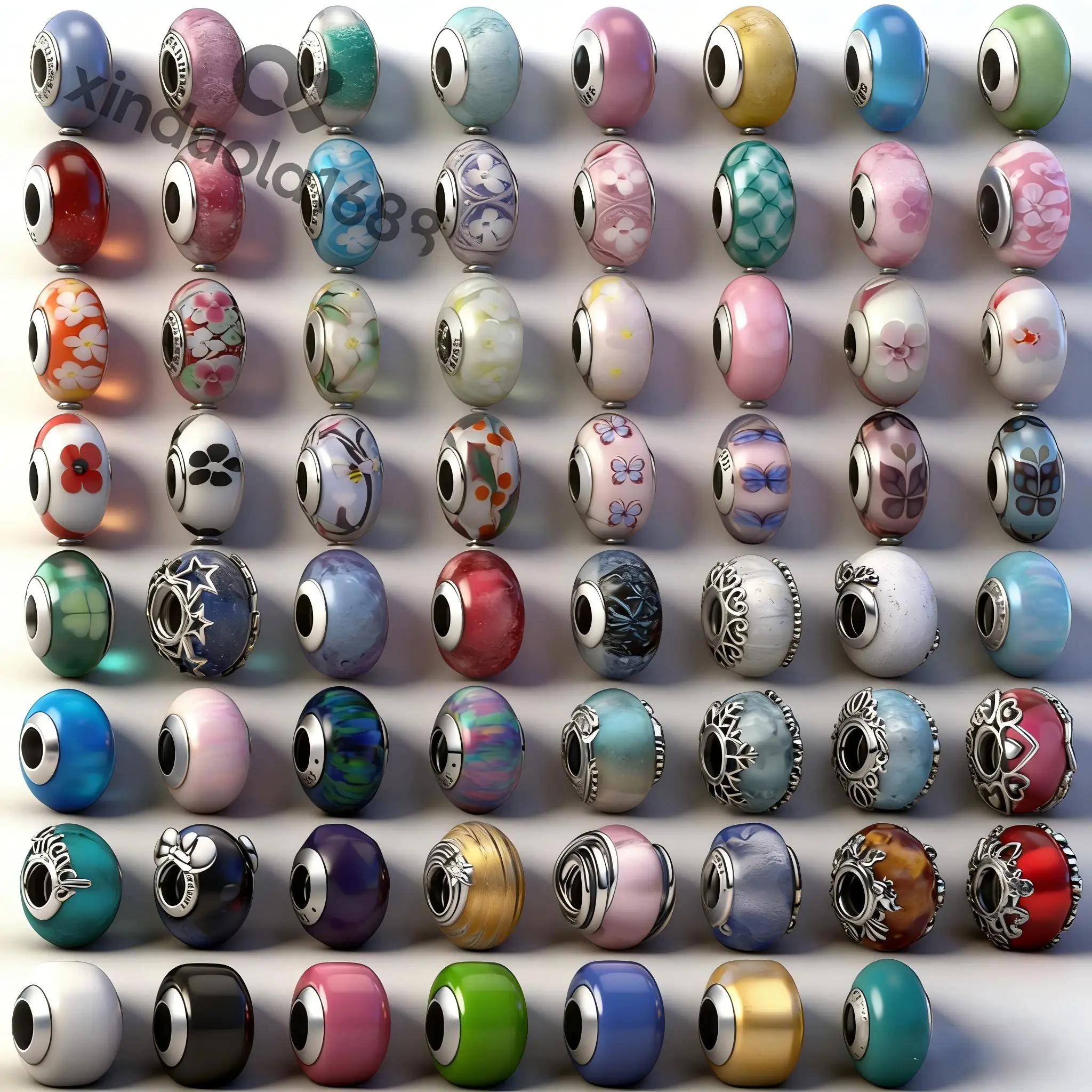 

The original glass charm made of 925 silver is suitable for snake bone bracelets, necklace beads and women's jewelry.