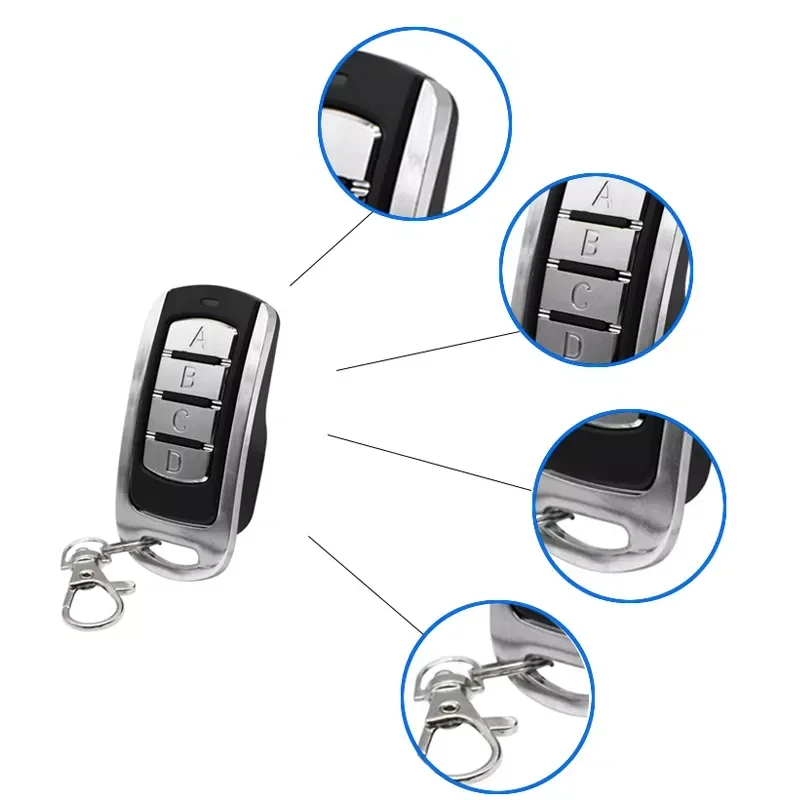 Universal Multifrequency Garage Remote Electronic Gate Control 280-868MHZ 4 in 1 Gate Key Fob Command Hand Transmitter