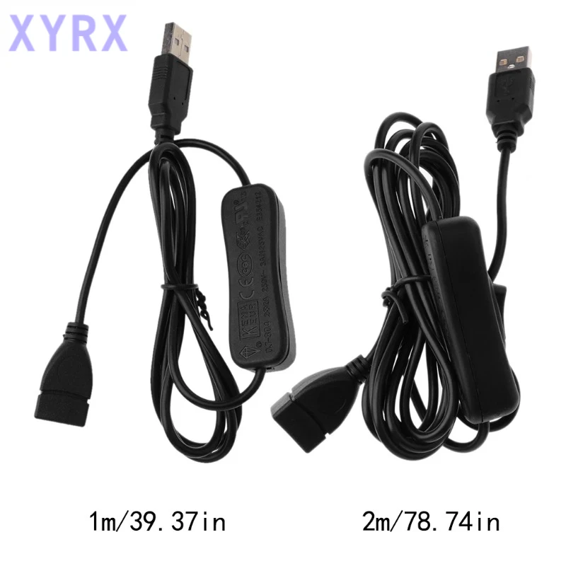 Data Sync USB 2.0 Extender Cord Extension Cable With ON OFF Switch for PC USB Fan LED Lamp USB Charger Raspberry Pi 1m/2m/3m