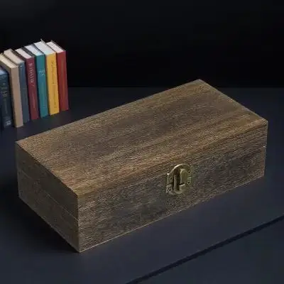 

Rectangular Natural Wood Jewelry Box for Bracelets Watches Earrings Pendants Brooches Hair Clips Retro Classic Decorative Gift