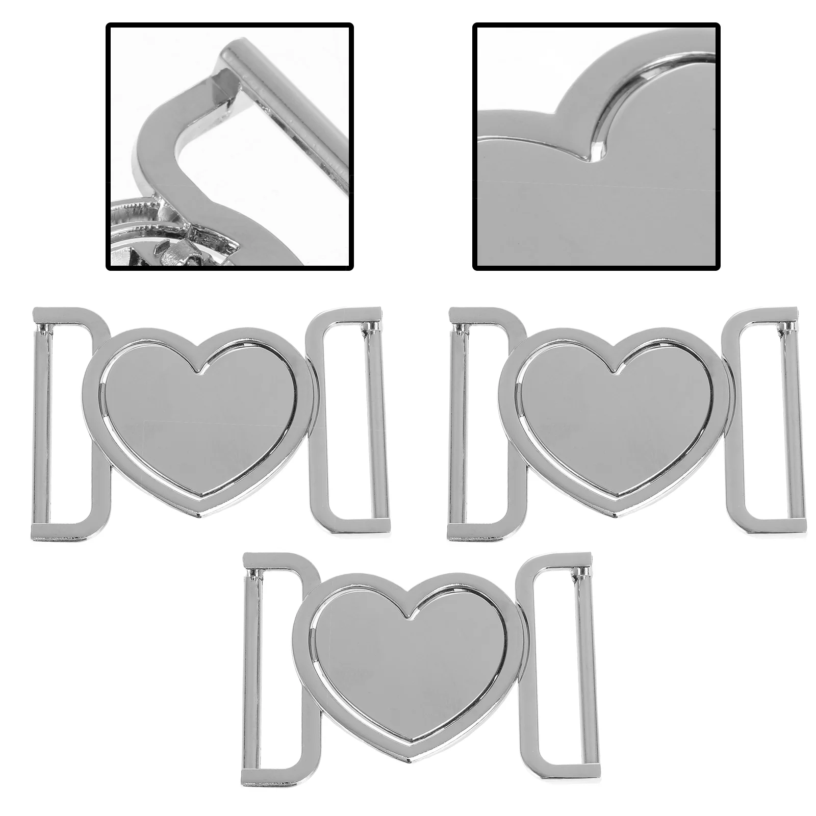 

3 Pcs Metal Buckle Easy-to-install Buckles Clothing Decor Accessories Decorative Belt Zinc Alloy Stylish