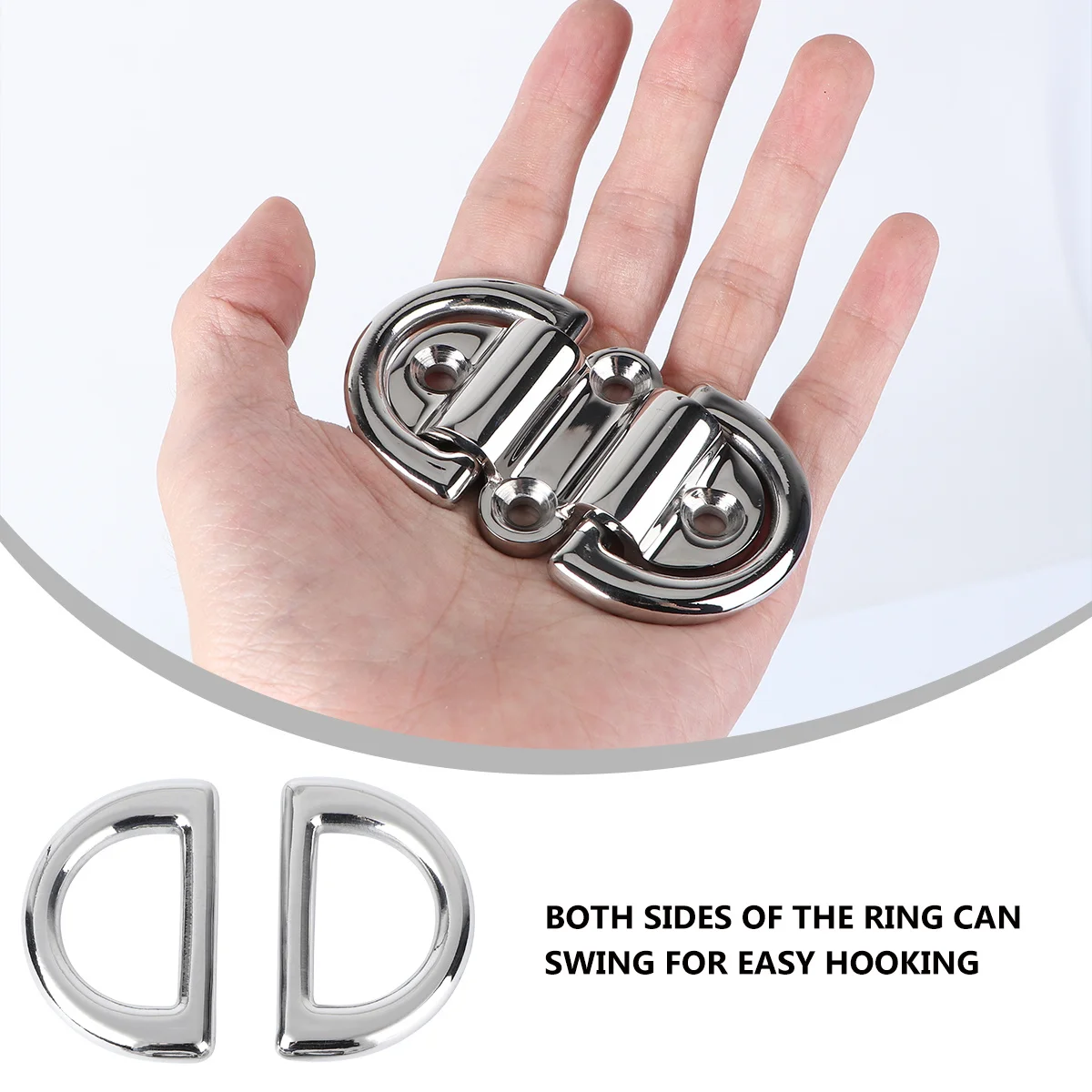 1 قطعة يخت الفولاذ المقاوم للصدأ D-شكل مشبك شركة البناء السلس اليد الشعور يخت D-حلقة الفولاذ المقاوم للصدأ D-شكل مشبك