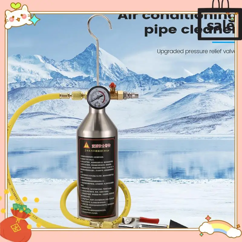 

NEW-Air Conditioning Flushing Kit, Car Air Conditioning Pipe Cleaning Tool Set, R134A Air Conditioning System Flushing