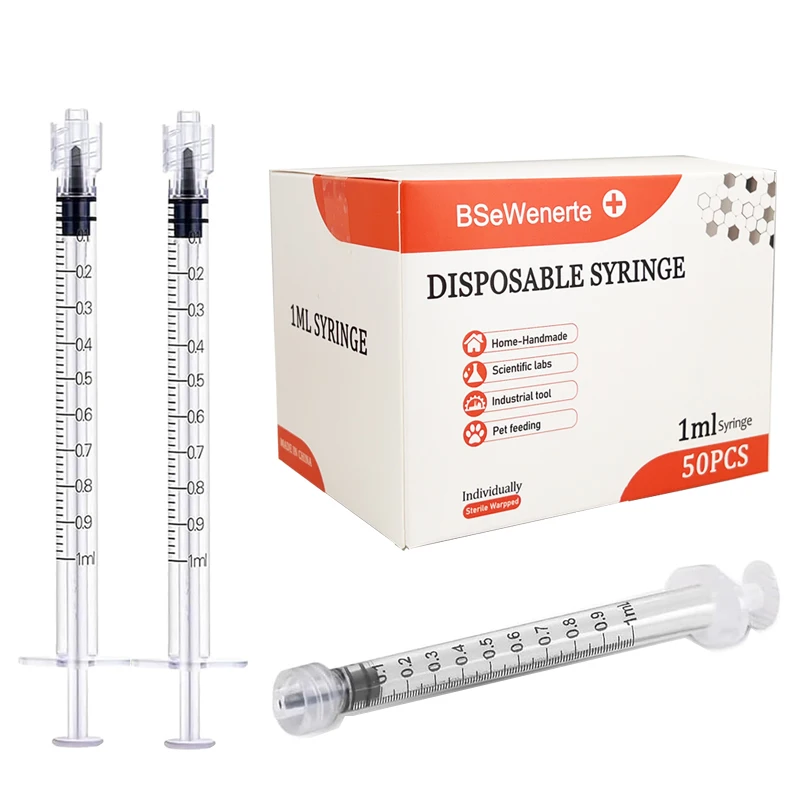50/100 шт. шприцев Луер-Лок 1 мл (без иглы), в индивидуальной упаковке, для научных лабораторий, аппликатора для клея, лабораторного измерительного инструмента