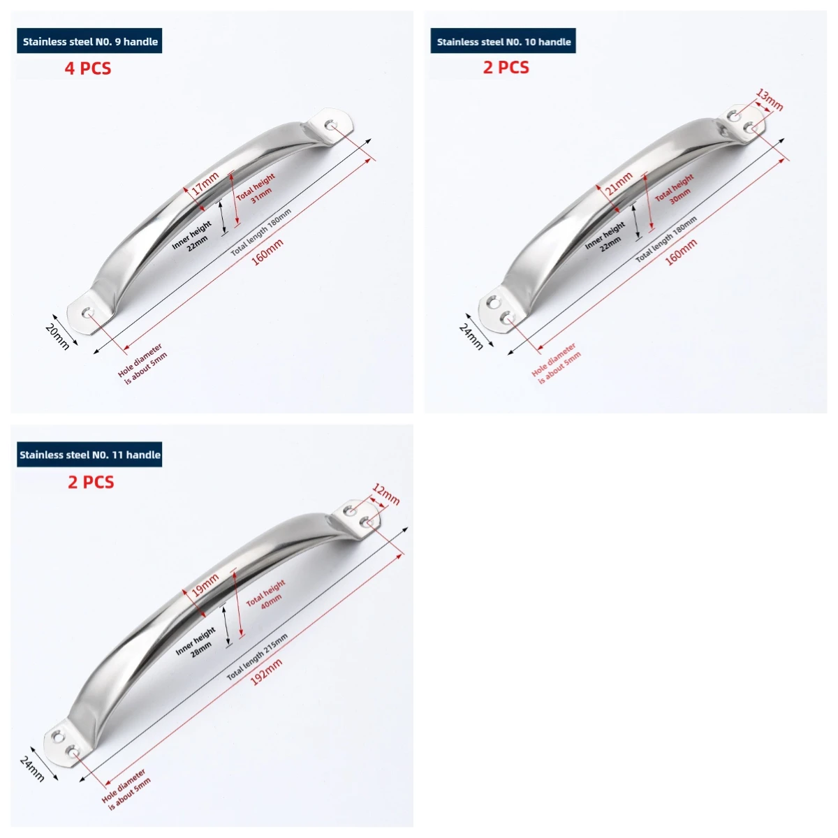 2/4/6 Stück Edelstahl-Türgriffe Schrankknöpfe Silber Schubladenknöpfe Küchenschrankgriffe 78mm 95mm 105mm 128mm im antiken Stil – Detail 11
