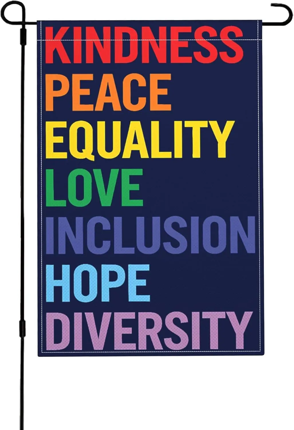 Kindness Love Peace Hope Diversity Equity and Inclusion Flag 12 x18 LGBT Progress Pride Garden Flags Burlap Double Sided Yar IIC