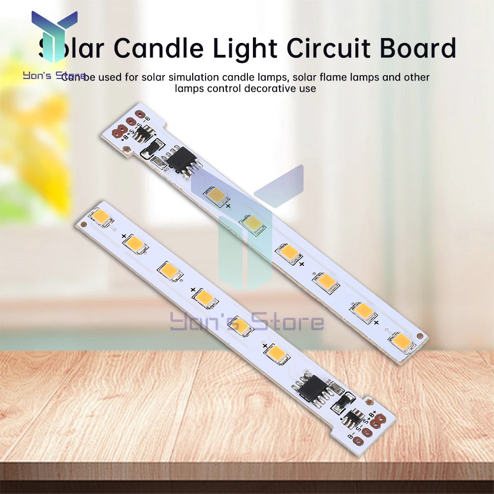 2Pcs 12LED 1.2V Solar Flame Light Circuit Flame Light Board Solar Candle Lamp Control Drive Board Electrical Equipment Supplies