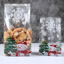 Christmas Cute Snowman Plastic Gifts Bags Candy Cookie Baking Packaging Bag Christmas Decoration 2023 for Home New Year 2024