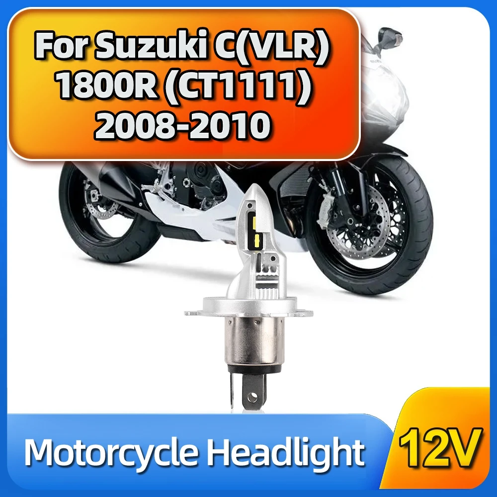 1PC Motorcycle Headlight H4 CSP 12V LED Moto HiLo Bulb 30000LM Super Bright Lamp For Suzuki C(VLR) 1800R (CT1111) 2008 2009 2010