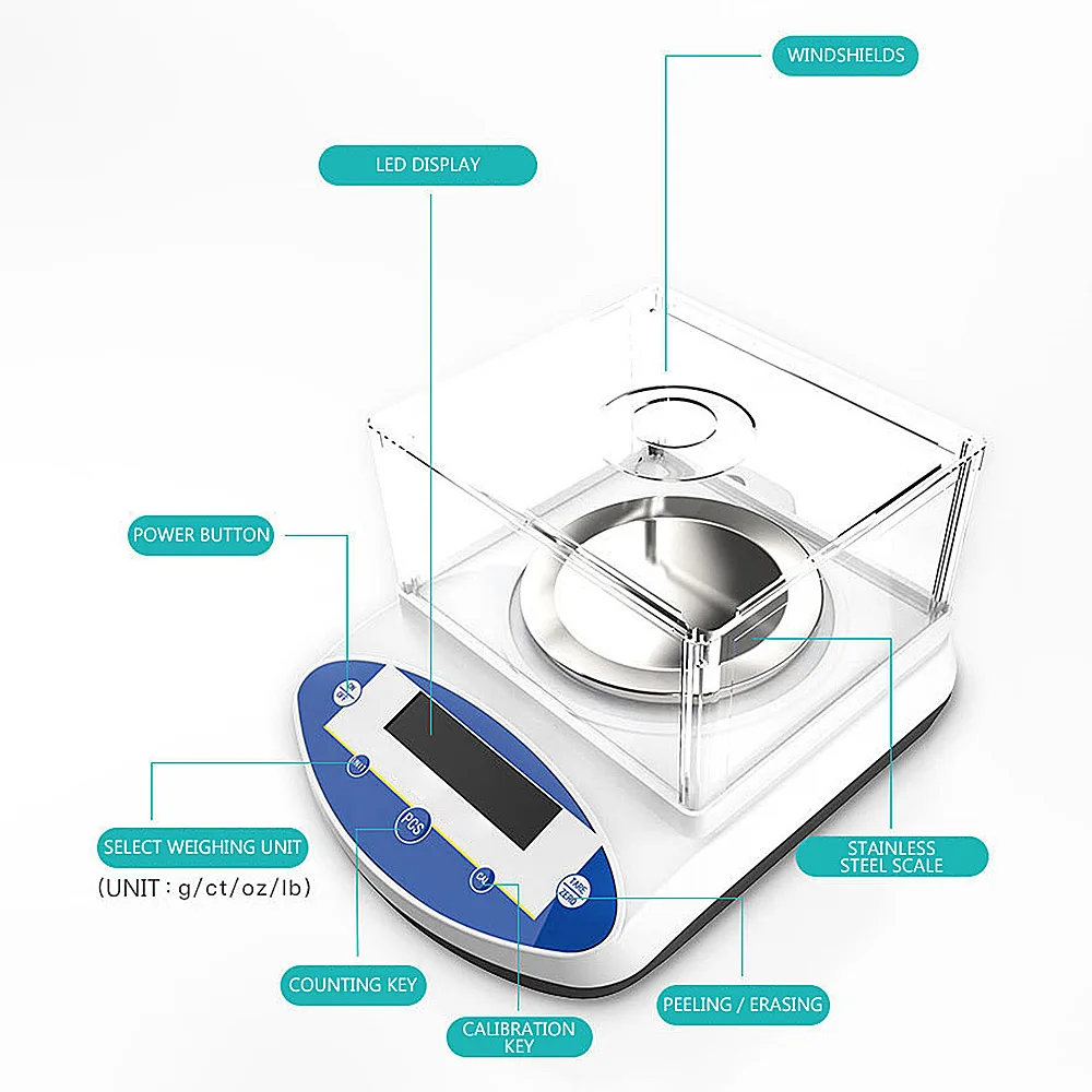 0.001g Digital Analytical Balance Laboratory Scales Microbalance Electronic Precision Balance Scale Range Resolution 200g-3000g