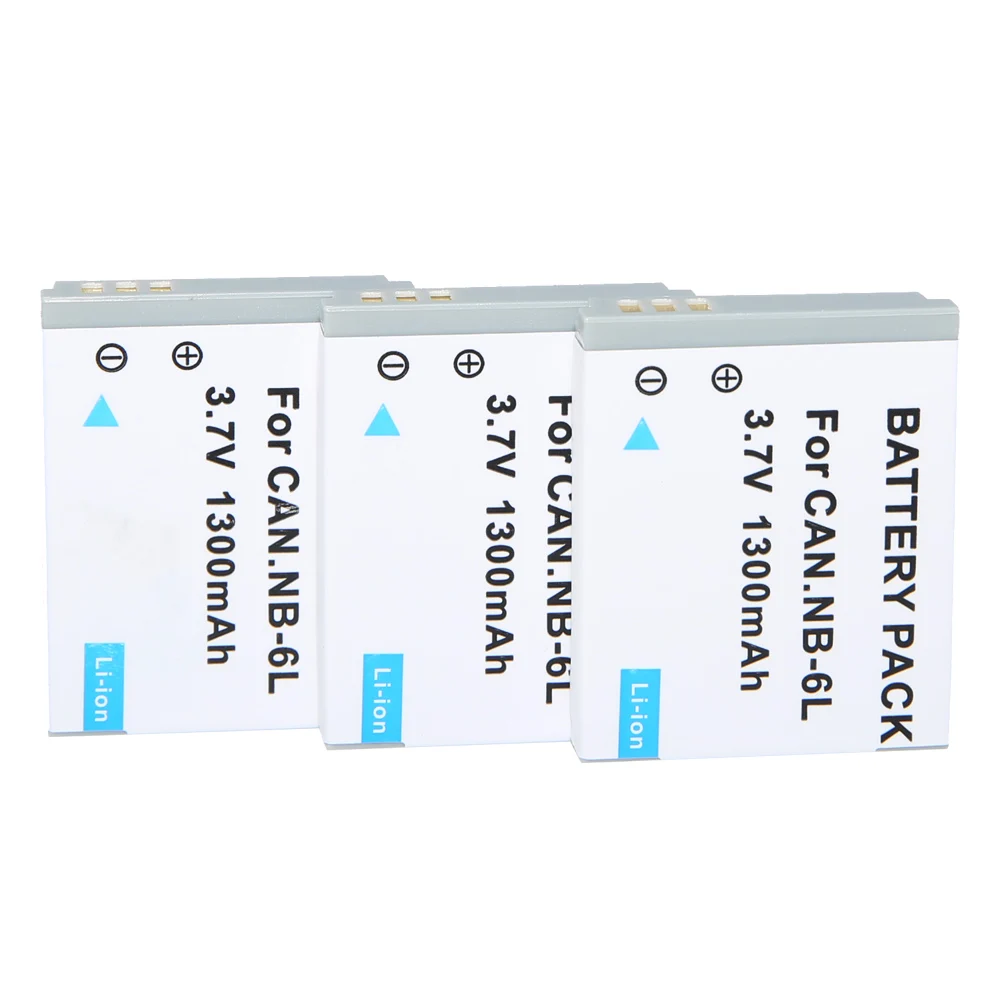 3 pezzi NB-6L NB 6L NB6L NB-6LH batteria agli ioni di litio per Canon Power-shot SX520 HS SX530 SX600 SX610 SX700 SX710 IXUS 85 95 200 210 105