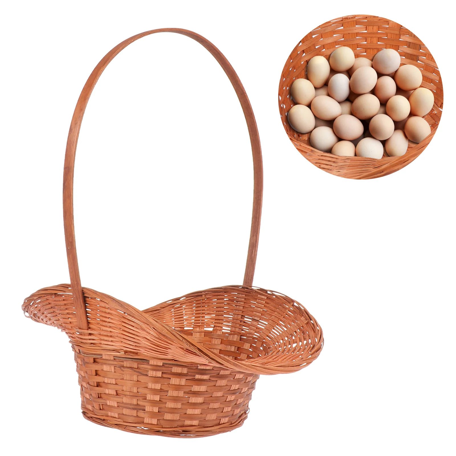 

Egg Storage Basket Bamboo Woven Container Portable H held ganizer for Vegetables Fruits Tea leaves Bread Eggs Weaved Case Home