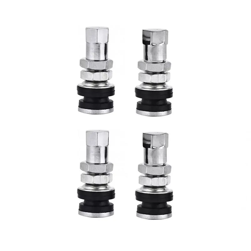 

4PCS Motorcycle Wheel Valve Flush Mount Metal Chrome Tire Valve Mountain Tyre Stems General High Pressure Bolt Valve