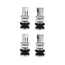 4PCS Motorcycle Wheel Valve Flush Mount Metal Chrome Tire Valve Mountain Tyre Stems General High Pressure Bolt Valve