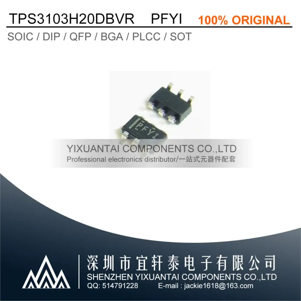 

10pcs/lot TPS3103H20DBVR TPS3103H20DBV TPS3103H20 IC SUPERVISOR 1 CHANNEL SOT23-6 New Original Marking:PFY1