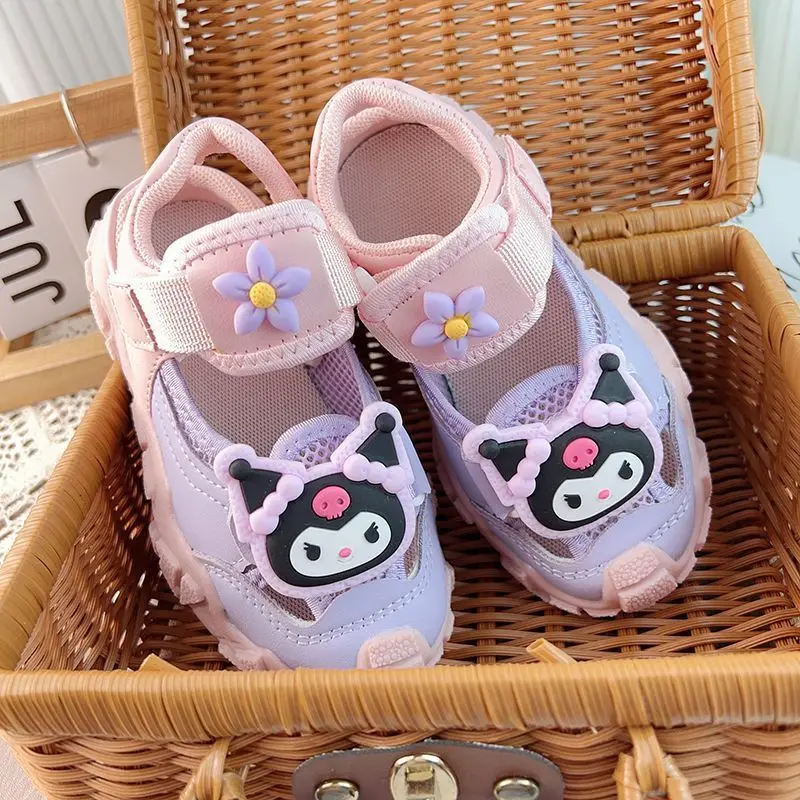 drop shipping Princess Women's Sandals 2025 New kuromi cartoon Primary School Girls Sports Summer Edition Soft children shoes