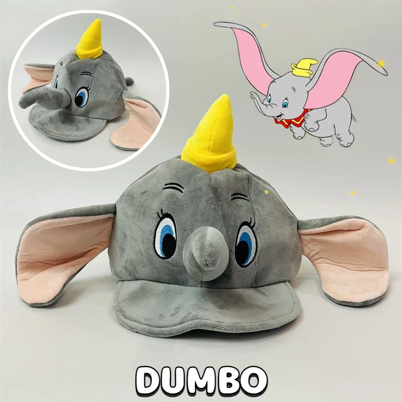 Disney Dumbo dzieci czapka typu Snapback małe dziewczynki i chłopcy kreskówka urocza mały słoń pluszowa czapka z daszkiem bawełniana kapelusze