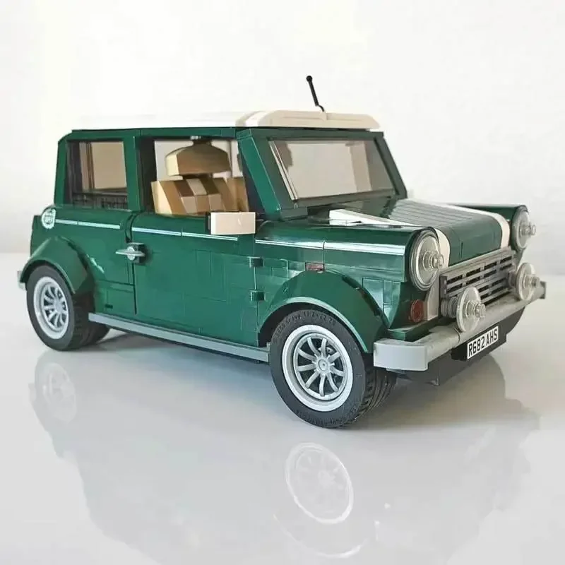 Groene MINI Cooper MK VII Auto Bouwstenen Bricks Compatibel 10242 Kerstcadeau Auto Model Speelgoed Kinderen Volwassenen Gift